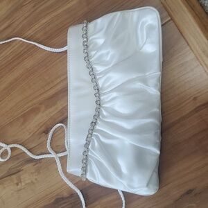 White satin clutch